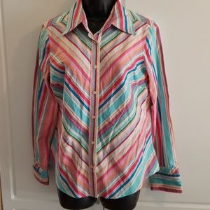 Tommy Hilfiger Striped Button Down Shirt Size L
